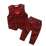 Linyuan ファッション Kids Baby Boys Handsome Gentlemen Sleeveless Vest & Pants Suits セット Set 2PCS