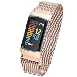 エレコム Fitbit Charge5 / Fitbit Charge6 バンド 交換ベルト ステンレス ミラネーゼ ローズゴールド SW-FI221BDSSMRG