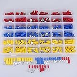 Hilitchi 600Pcs 22 - 10 Gauge Electrical Insulated Ring Bullet Butt Spade Fork Splice Crimp Wire Ter