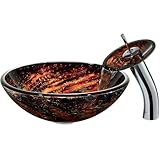 VGT031CHRND　オーロラガラスシンク/蛇口セット　Vigo社　Chrome【並行輸入】