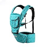 Sawors抱っこひも ベビーキャリア　おんぶ紐　多機能 ポリエステル 新生児 赤ちゃん 3 WAY　5通り つかれにくい腰ベルトタイプ　ポケット付　ブルー