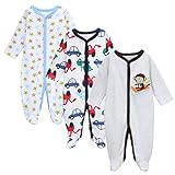 エルフ ベビー(Fairy Baby)新生児服 足つきカバーオールロンパース 長袖 3枚セット 出産祝い 可愛い 4-6M セット3