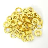 ハトメ (アイレット) #28 (内径12mm 外径22.8mm) 座金付き ゴールド(真鍮無垢-キリンス仕上げ) 30組セット