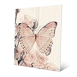 バタフライand Roses Tea Party Shabby Chic Vintage Art inピンク壁アートプリント 8x10 SBC0000015MTL08X10XXX