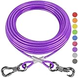 XiaZ 犬 ランナーケーブルドッグラントロリー 250ポンドまで 50フィート 大型犬用ケーブル 結びます 50フィート 銀…