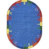喜びのカーペット1674 GG Kid Essentials Alphabet Braid Early Childhood Oval rugs44 ;マルチカラー – 10 ft。9インチ× 13 f