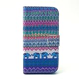 UNEXTATI Galaxy S4 手帳型 ケース 高品質 PUレザー カード収納ケース カバー 耐衝撃 全面保護 防塵 スタンド機能 Samsung Galaxy S4ケース Case (ブルー,