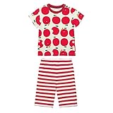 お腹が出にくい半袖スムースパジャマ しましまぐるぐるシリーズ りんご サイズ：１００