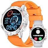 LIGE スマートウォッチ【2024 1.43インチ大画面 軍用規格 Bluetooth5.0通話】などアプリ通知 IP68防水 スポーツウォッチ 100＋運動モード 運動記録 歩数計 400mAh長持ちバッテリー 200＋文字盤DIY 腕時計 音楽制御 腕上げ点灯 天気予報 ISO/アンドロイド対応（ブラック丸い）