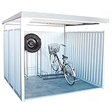 ダイマツ 多目的万能物置 サイクルハウス 物置 自転車 バイク 収納 屋外 ロング シルバー DM-16L