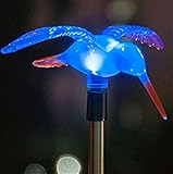 Rush.C ガーデンライト LEDライト ソーラーパネル搭載 蝶 トンボ 鳥 【Rush.Cオリジナルハンカチセット】 443 (鳥)