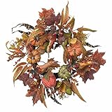 Nearly Natural 4924 Pumpkin and Berry Wreath 24-Inch Autumn【クリスマス】【ツリー】 [並行輸入品]