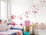 I-love-Wandtattoo WAS-10351 Wall stickers Kids Butterflies with girl colors in pastel 40 piece butte