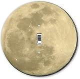 Rikki Knight RND-LSPS-175 Planet Moon Round - Single Toggle Light Switch Plate [並行輸入品]