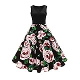 LUOEM レディースフローラルVネックノースリーブミディタンクドレス（サイズM）