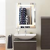 co-z 24 " x 30 " LEDバスルーム壁ミラーライト、Lighted Vanity Mirror for Make Up、調光機能付き、フォグLess、壁マウント