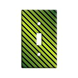 アーバンストライプグリーンS ブラック Light スイッチプレートカバー