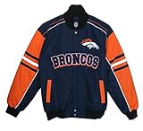 Denver Broncos大人用サイズLargeジャケット – ネイビーブルー&オレンジ