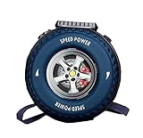 ユニークなキッズリュックタイヤ形状アダルトバッグファッションバックパック[ダークブルー]