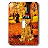 Doreen Erhardtハロウィンコレクション – かわいいTeddy Bear in a Witches Hat with a Harvest Mapleツリーシーン – 照明スイッチカバー –