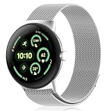 [SeGinn] Google Pixel Watch 4/3 45mm 対応 バンド ファッション 磁気 バックル付き ピクセルウォッチ4 45mm 交換バンド サイズ調節可能 ステンレス製 金属ベルト コンパチブル Google Pixel Watch 4/3 45MM 交換ベルト（銀）