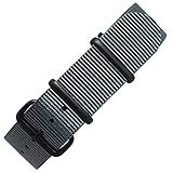 [time+] 20mm NATO G10 バリスティックナイロンストラップ 腕時計ベルト ミリタリーバンド ダークグレー/Matte Black