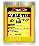 Pro Tie YL5LD100 5.5-Inch Yellow Light Duty Color Cable Tie Yellow Nylon 100-Pack [並行輸入品]