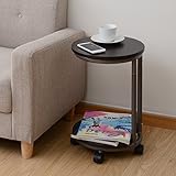 山善(YAMAZEN) サイドテーブル キャスター付き ダークブラウン RST-30(MBR/MBR)