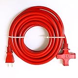 電光ホーム 作業用 延長コード 5m 3個口 ソフトタイプ レッド