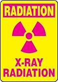 Accuform Signs MRAD514VS Adhesive Vinyl Safety Sign, Legend "RADIATION X-RAY RADIATION" with Graphic