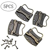 URBEST 5個ブロンズトーンメタル100 mm x 100 mm木製引き出しボックスCrates Chest PullリングハンドルWネジfor DIY胸囲、ジュエリーボックス、ネックレスボックス