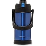 アイリスオーヤマ 水筒 2000ml 真空断熱6時間キープ 保冷6時間 簡単ロック ワンタッチ開閉 ブルー SJ-2000