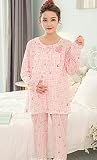 【e-Hunt】授乳パジャマ マタニティパジャマ 長袖 コットン綿100 パイナップル柄 (XXL(通常のXL相当）)