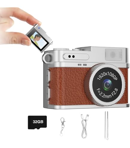 Amazon.co.jp: ミニレトロカメラ、1080Pキーチェーンカメラ