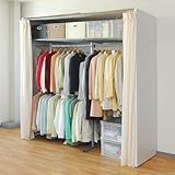 耐荷重試験 済み！ パネル式クローゼット ハンガー ラック　(奥行68cm) 標準 棚付き (パネル/ホワイト)