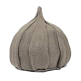 【ノーブランド品】とんがりニット帽 45-52cm ベビー・キッズ うずまき ねじねじ ねじり トンガリ 帽子 ニットワッチ ニットキャップ 子供用 グレージュ