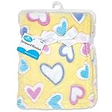 cribmateイエローwith Hearts Baby Blanket