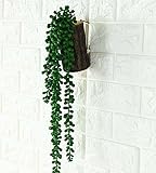 【Micopuella】 壁掛け フェイクグリーン 人工 観葉植物 切り株 インテリア (タイプB)