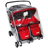 Yuena Care ベビーカー用レインカバー ダブルカー用 透明カバー 双子用 二人乗り 横並び 透明 防雨 防風 防塵 通気 汎用型