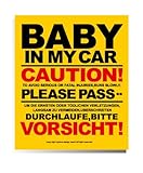 baby in car 赤ちゃん がのってます ステッカー (黄色)