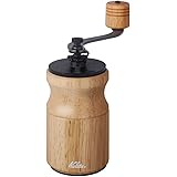 カリタ Kalita コーヒーミル 木製 手挽き 手動 ナチュラル KH-10 N #42167アンティーク コーヒーグラインダー 小型 アウトドア キャンプ 挽き目調整可能 フタ付き