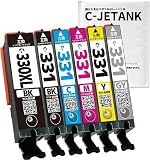 C-JETANK BCI-331 330 6色 キヤノン用 互換インク 330 331 インク 対応機種 : PIXUS TS8830 8730 8630 8530 330XLBK 331BK C M Y GY WEB/QR説明 残量表示あり 日本企業のプリンター用互換インク
