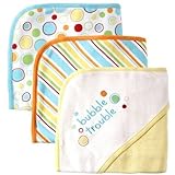 Luvable Friends 3 Pack Embroidered Sayings Hooded Towels, Yellow by Luvable Friends [並行輸入品]