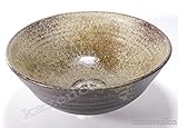 古陶手洗鉢（器具付）　 （信楽焼・陶器・手洗鉢・洗面・ポール・H）　※幸せを呼ぶ幸運の黄色「風の水琴工房オリジナルキーホルダー」付きセット商品キーホルダー」付きセット商品