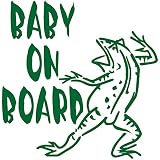 TREZ BABY ON BOARD 鳥獣戯画 カエル かえる 蛙 ステッカー 鳥獣人物戯画 ステッカー 【BABY IN CAR】 (グリーン)