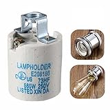 ILS - E27 Ceramic Lamp Holder LED Light Bulb Socket Accessory Screw Cap Adapter Converter