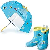 ピチョン キッズアンブレラ　エイリアン＆レインブーツ（15cm） 傘 子供 45cm 長靴 キッズ 15cm レインブーツ 女の子 男の子