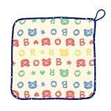 6重ガーゼ ループ付きタオル ウォッシュタオル レインボーベア ポップ ひも付きタオル (ブルー) ループタオル 今治タオルの日本製