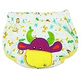 Kesoto ベビー用おむつカバー　おむつ　布おむつ　おむつパンツ　トイレトレーニングパンツ　かわいい　動物の柄　綿製　洗濯可能　全５種類 - 牛, 5〜14ヶ月