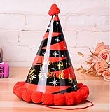 HuaQingPiJu-JP 誕生日パーティー用品シャイニングスターコーンハットリトルソフトボールCap_Red